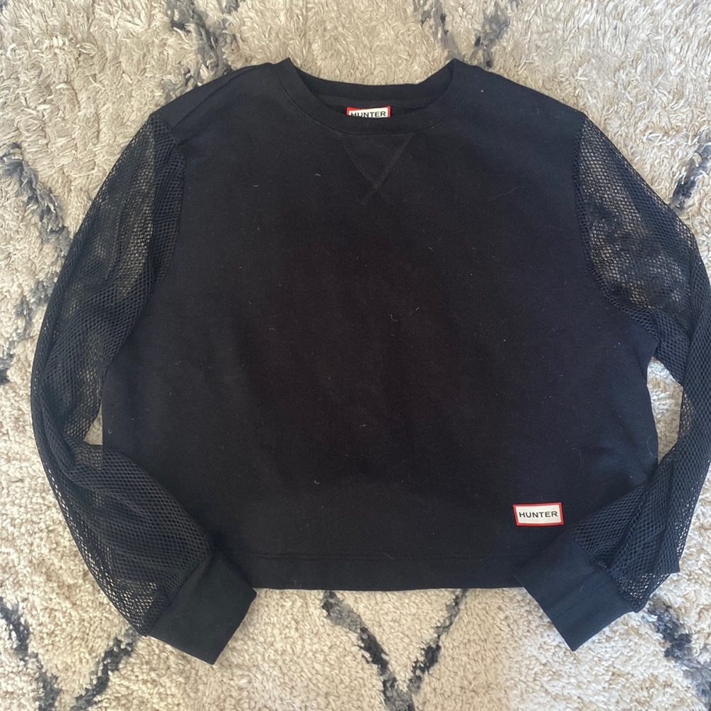 Hunter for Target Black Mesh Sleeve Sweatshirt Med